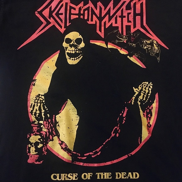 SKELETONWITCH Witch Curse Of the Dead Punk Metal T - Picture 4 of 8